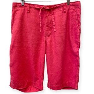 Sean John Size 34 Linen Bermuda Shorts Wide Leg (36 x 13.5) Mid Rise Barbie Pink